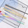 1 Pair Chopsticks Non-Slip Chinese Stainless Steel Reusable Metal Chopstick Dounp. 