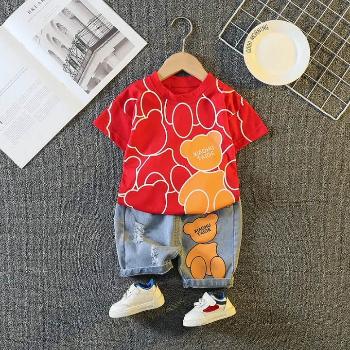Kids%20Clothes%20Suit%20Summer%20Children%20Boy%20Girl%20T%20Shirt%20Shorts%20Full%20Bear%202Pcs/sets%20Baby%20Toddler%20Clothing%20Infant%20Sportswear%20-%20Image%203