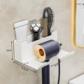 Wall Mounted Hair Dryer Holder For Bathroom Shelf without Drilling Plastic Hair dryer stand Bathroom Organizer. 