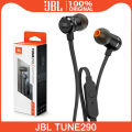 JBL TUNE 290 Wired Earphones Sport Pure Bass Stereo Headset 1-Button Remote Earbuds With Mic T290 In-Ear Headphones For Phones. 