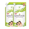 Santoor Fresh Gentle Hand Wash with Natural Goodness of Sweet Lime Peel & Tulsi| Rich Lathering Formula With Anti-Bacterial Properties| Soft on Hands| Soothes & Hydrates Skin (700ml, Pack of 2) FROM INDIA (SAM). 