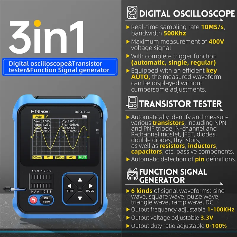 TC3 Digital Oscilloscope Transistor LCR in Tester A
