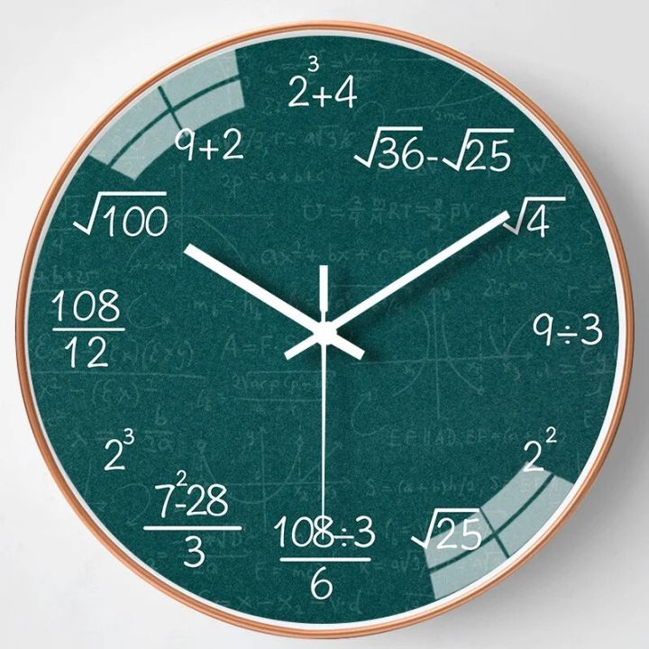 LeiyanLuxury wall clock New Chalkboard Math Formulas Wall Clock Fashion Science Mathematics Art Wall Decor Back To School Children Bedroom Wall Decor