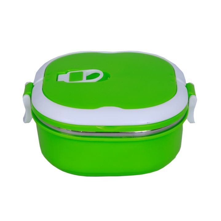 Stainless Steel Square Lunch Box 0.9L - Green