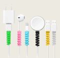 Silicone Spiral Data Cable Protector Universal USB Charger Saver Cover for Cable and Wire Protection, 6 Colors Available. 