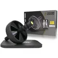 AB Wheel Roller Exercise Home Gym Equipment for 6 Pack Abs & Core Workout Roller - with Innovative Non-Slip Rubber, Extra Thick Knee Pad. 