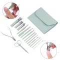 Manicure Sets 16 pcs Nail Clippers Professional Toenail Clippers Carbon Steel Nail Clippers Set for Men Woman Toe Nail Clippers Tools Grooming Kit for Thick Nails with Travel Leather Case. 