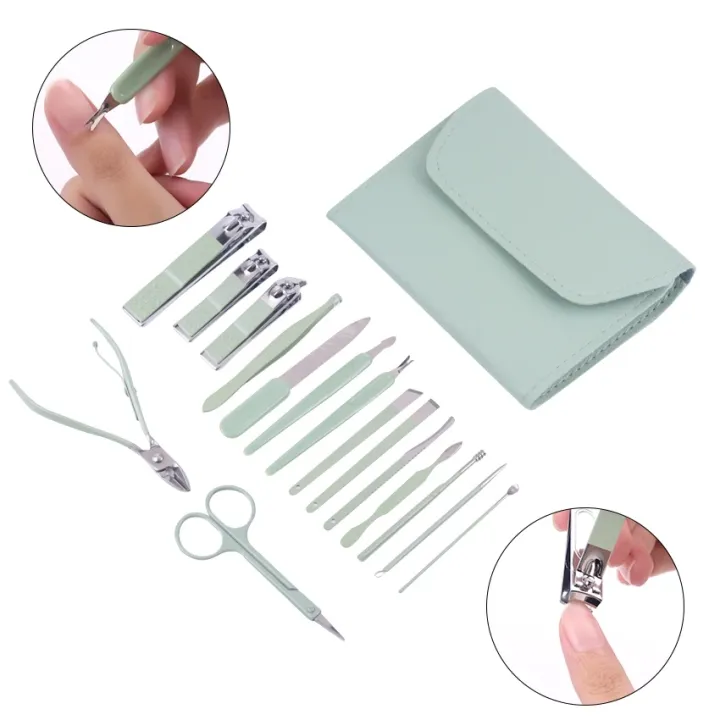 Manicure%20Sets%2016%20pcs%20Nail%20Clippers%20Professional%20Toenail%20Clippers%20Carbon%20Steel%20Nail%20Clippers%20Set%20for%20Men%20Woman%20Toe%20Nail%20Clippers%20Tools%20Grooming%20Kit%20for%20Thick%20Nails%20with%20Travel%20Leather%20Case%20-%20Image%203