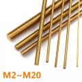 M2 M2.5 M3 M4 M5 M6 M8 M10 M12 M14M16M18M20 Length 30~500mm Copper Full Thread Bar Screw Brass Threaded Tooth Strip,Threaded Rod. 