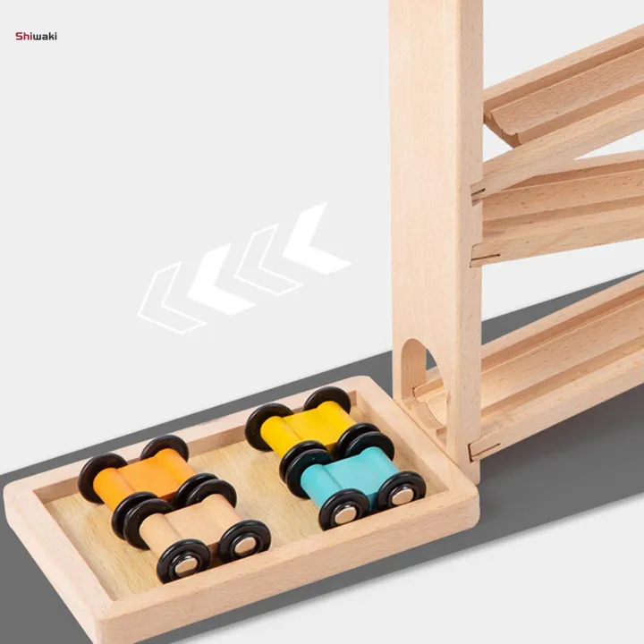 Wooden Car Ramp Toys Wooden Race Track for Children 1 2 3 Years Old ...
