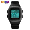 【Miga Plaza】SKMEI 1278 Men's Sports Watch Dual Time 5 Groups Daily Alarm Snooze Hourly Chime Timer Chronograph Countdown Calendar 50m Waterproof Backlight. 