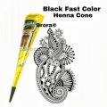 Black Golecha Henna Cones Fast Color Black Henna Temporary Tattoo Cones 1Pcs. 