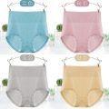 Hip Lifting 4 Cotton Underwear Belly Contracting Large Size Antibacterial Pants High Waist Strip   Women's Triangle Modal Breathable Argy Wormwood. 