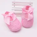 Lace Flower Bows Baby Shoes Cute Floral Cotton Anti Slip Newborn First Walkers Soft Sole Princess Baby Girl Shoes. 