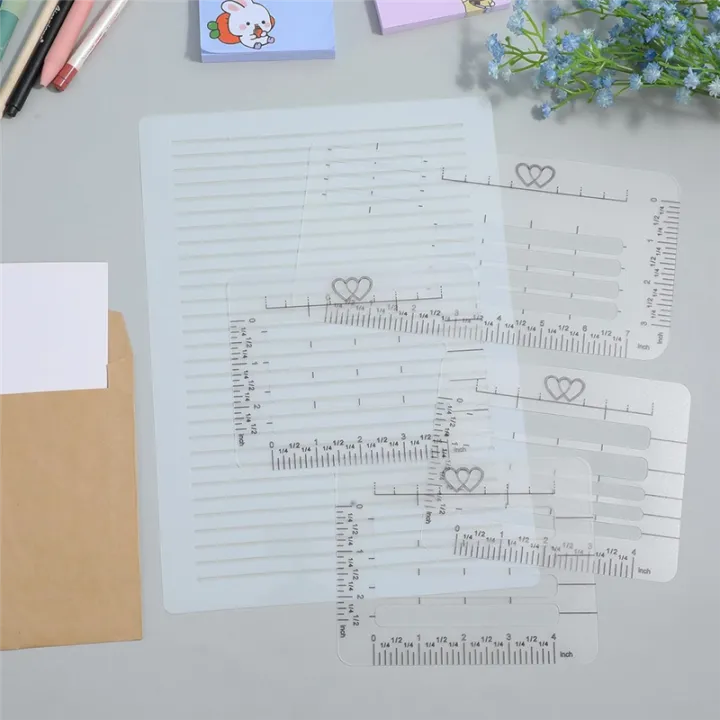 5Pc%20Straight%20Line%20Stencil%20Template%20Set%20Scale%20Spacing%20Line%20Drawing%20Stencils%20Suitable%20Card%20Paper%20Journal%20Lettering%20Writing%20-%20Image%203