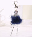 【Parchment & Lace】2017 new women fashion doll cute keychain girl rhinestone car pendant plush beautiful lady crystal Plush jewelry brand key chain. 