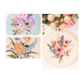 Poplikdfr Full Range Embroidery Kit, Flower Pattern Embroidery For Starter, Bouquet Embroidery Kit With Full Tools Materials Instructions For Beginners DIY Arts Crafts. 