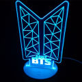 BTS figure shape acrylic stand flashing 3D seven-color night light glow stick. 