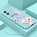 Xiaomi Redmi 13C Cute Stellalou Casing Square Edges Liquid Silicon Back TPU Soft Case with Lanyard Cover. 