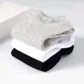 3pairs Mens Socks Boat Black Business Solid Color Breathable Comfortable High Quality Ankle. 