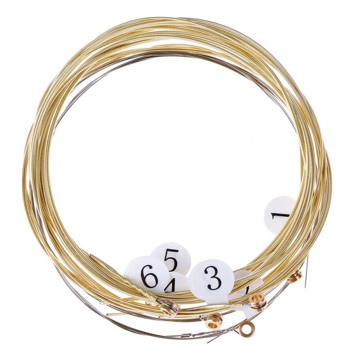 6Pcs/Set Universal Acoustic Guitar String Brass Hexagonal Steel Core Strings For Musical Instruments Guitars Strings Guitar Part