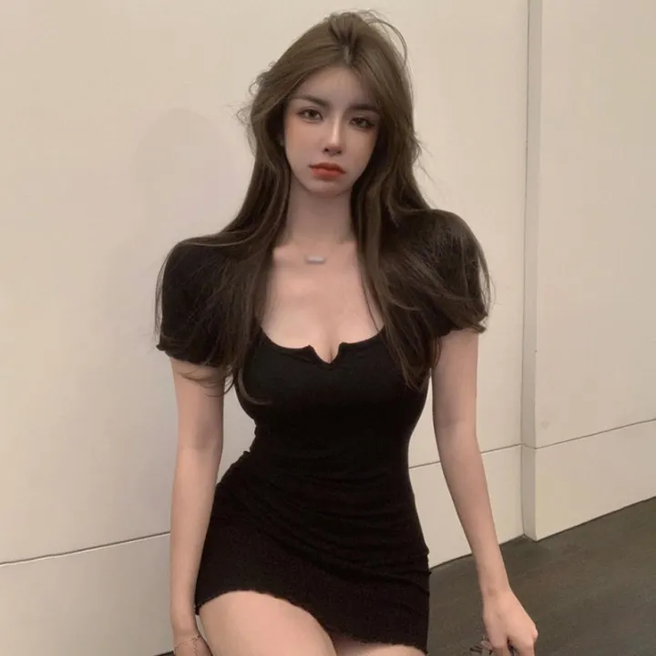 Women's%20Dress%20Square%20Neck%20Slim%20Sxey%20Korean%20Style%20Versatile%20Dress%20-%20Image%206