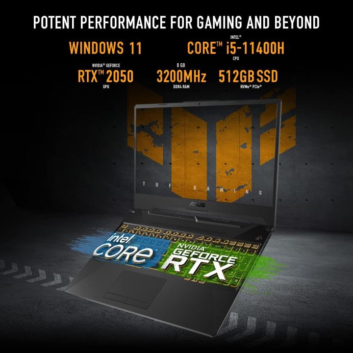 badgeASUS%20TUF%20GAMING%20F15%20FX507ZC4%20INTEL%20I5-12500H%20%7C%20RTX%203050,%204GB%20GDDR6%20%7C%2016GB%20DDR4%203200MHZ%20%7C%20512GB%20M.2%20NVME%20SSD%20%7C%2015.6"%20INCH%20FHD%20IPS%20144HZ%20ADAPTIVE-SYNC%20THIN%20BEZEL%20DISPLAY%20%7C%20WINDOWS%2011%20HOME%20+%20OFFICE%20HOME%20&%20STUDENT%20-%20Image%204