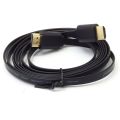 Gold Plated HDMI Flat Cable 1.5M, 3M , 5M - 4K 1080P Plug Cord For X-Box DVD Player HDTV Projector Black. 