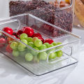 3 Sizes Refrigerator Organizer Box Stackable Fridge Food Storage Bins Handle Clear Plastic Pantry Food Freezer Organizer Tool. 
