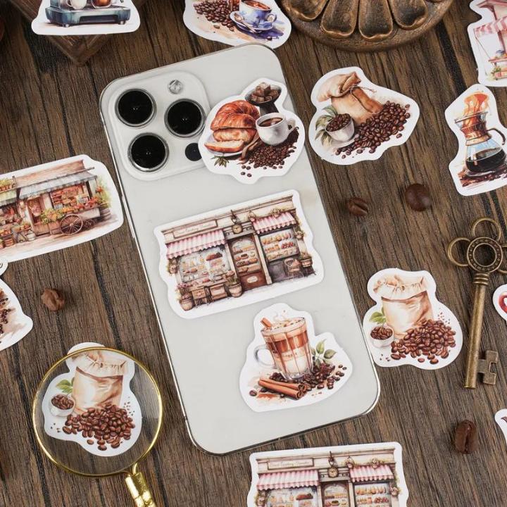 30 Pcs Vintage Coffee Theme Stickers For Decoration Planner Phone Case ...