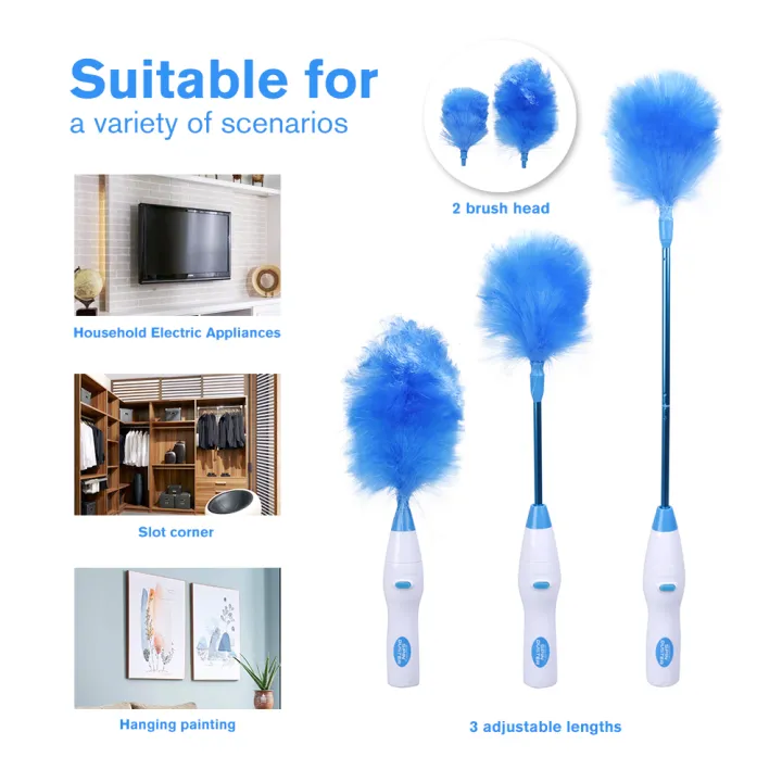 Electric Feather Duster,Adjustable Bookshelf Window Cleaning Brush,Household Clean Assistant,Automatic Dust Brush