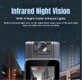 Mini body camera, portable camera with 180° rotatable lens and rear clip, night vision motion detection, suitable for cycling, outdoor sports, duty recording. 