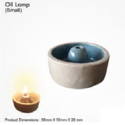 Coconut oil lamps made from clay
