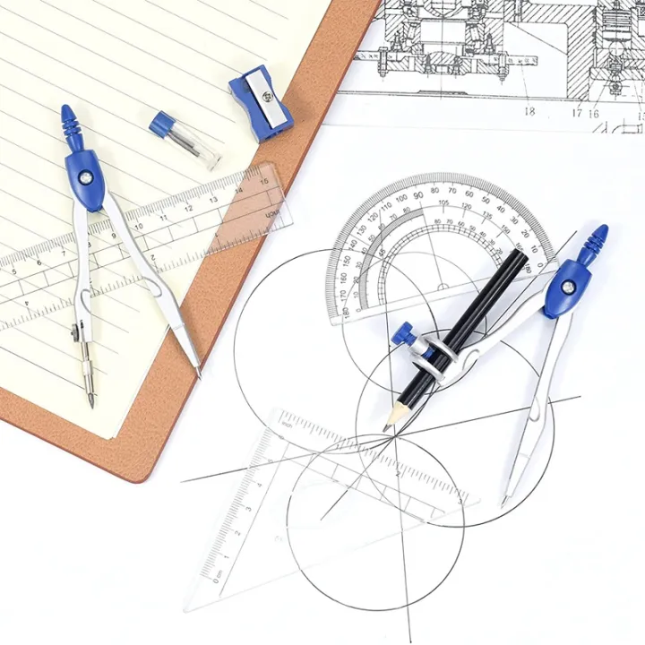10 Piece Math Geometry Kit Sets Student Supplies for Drafting and ...