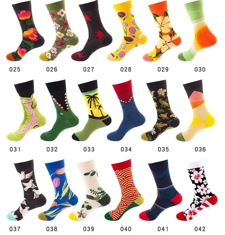 9 Paia Calzini Divertenti Donna Uomo 39-42 - Calze Colorate Con Animali, Fiori E Frutta - Cotone Morbido, Lunghi Al Polpaccio - 2