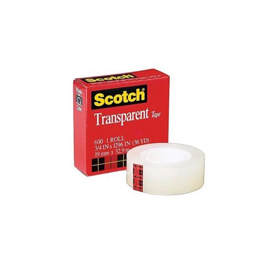 3m™  Scotch Transparent Tape, 3/4"X 36yds