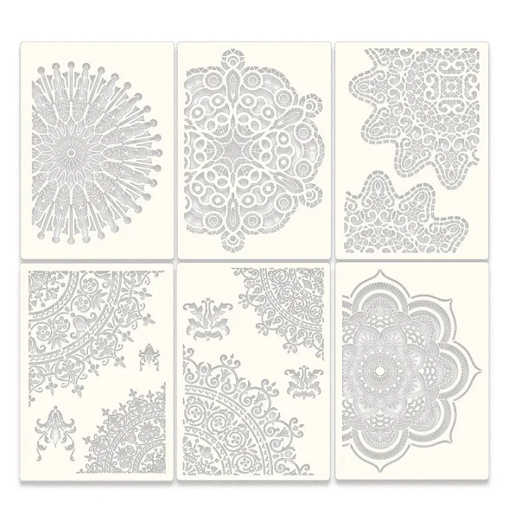 A4 Mandala Geometry DIY Layering Stencils Wall Painting Scrapbook ...