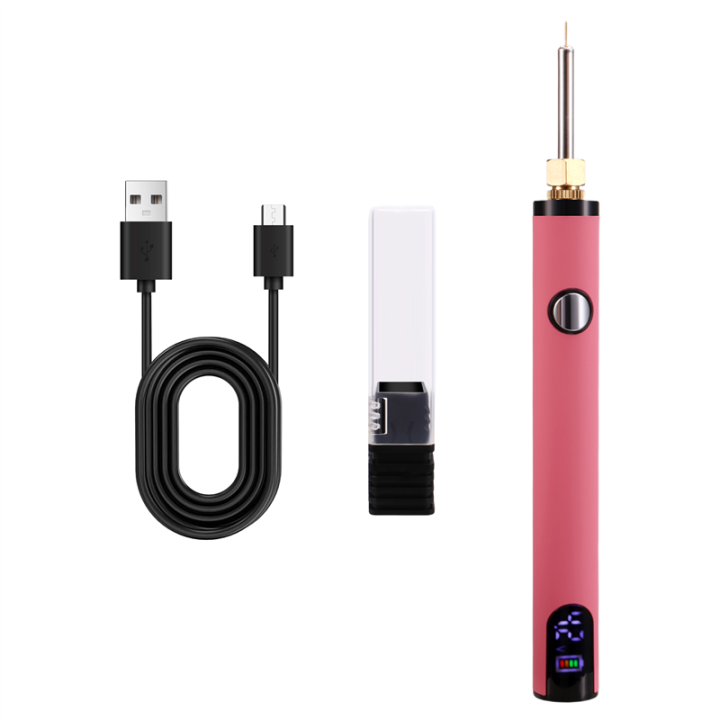510 Thread Battery Cart Pen Electric Soldering Iron Welding Kit Adjustable Voltage Smart Tool with Hot Thread Head Pink