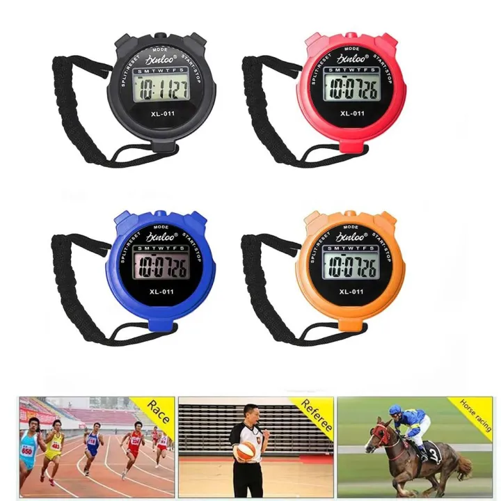 with String Stopwatch Counter Handheld Digital Sports Stopwatch Alarm ...