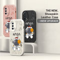 UCUC for iPhone X / XS Back Cover Cute Astronaut Leather Case Soft Thin Drop Resistant Phone Case. 