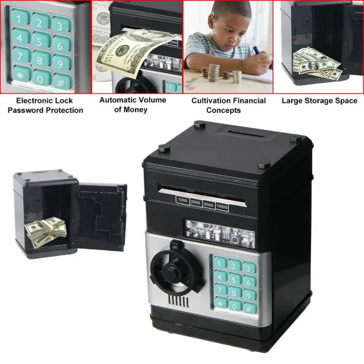 Machine Money Box Square Electronic Money Saving Box Piggy Bank Mini ATM Password Money Bank ...