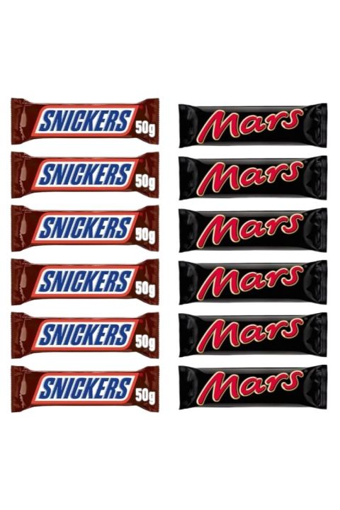 Snickers And Mars Chocolates - 50g x 12 pcs