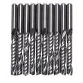 10Pcs Cnc Router Bits 3.175 X 22Mm Single Flute Spiral Carbide. 