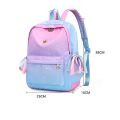 Large Capacity Nylon Backpack Schoolbag Ribbon Decoration Student Bags With Headphone Cable Hole For Girls. 