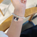 Fashion Women Jewelry Resin Cartoon Cinnamon Dog Kuromi Pendant Colorful Bead Bracelet ANLAN. 