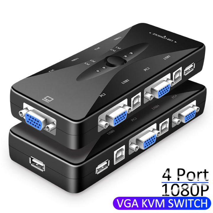 ShopSphere 2/4 Port Vga Kvm Switch 1080p Usb 2.0 4 In 1 Out Vga ...