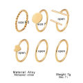 6PCS/Set Vintage Rings Women's Love and Creative Female Cold Wind Joint Ring Set for Girls. 