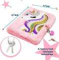 dairy books for girls Diary for Girls with Lock and Keys, Cute Unicorn Plush Diary Secret Diary, Writing Journal Lined Pages Notebook Sequined Design. 