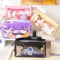 【MINISO】 Cute Cartoon 6-Layer Transparent Pencil Case Multi-Functional Storage Stationery Box School Supplies Kawaii Stationery Bag 1Pc. 