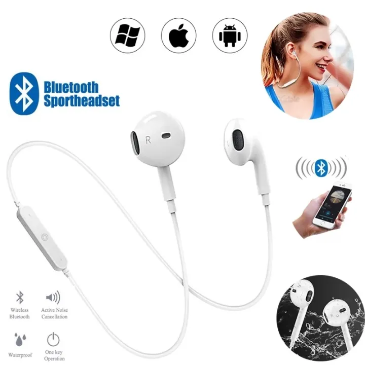 S6X Smart Wireless Bluetooth Earphone with Mic - Sports Stereo Headphone for All Smart Phone 104810270 NN Collection